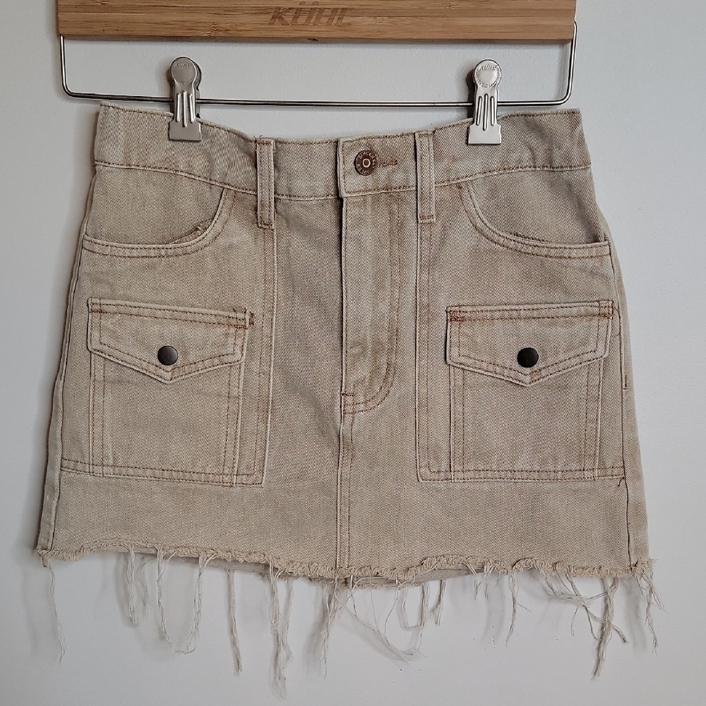 Sincerely Jules Tan Cargo Mini Skirt